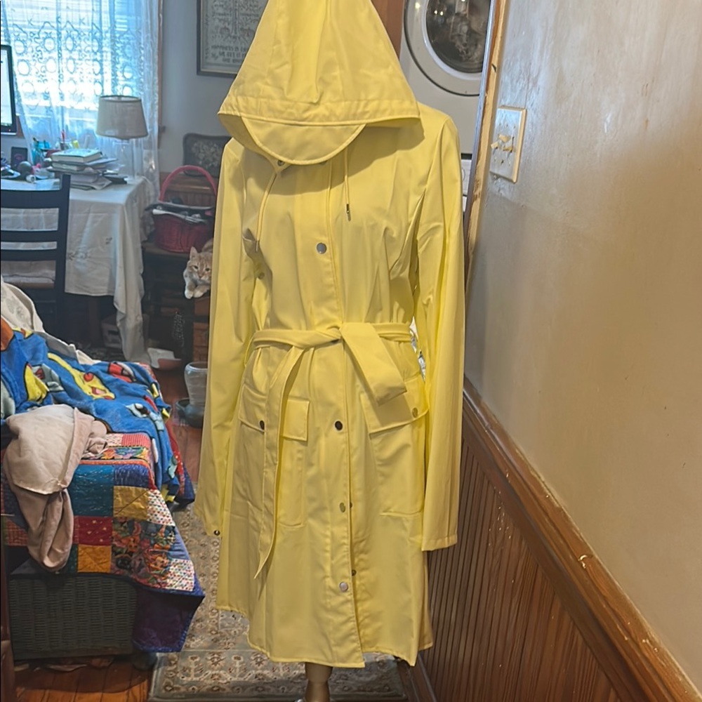 Rains Yellow Hooded Raincoat